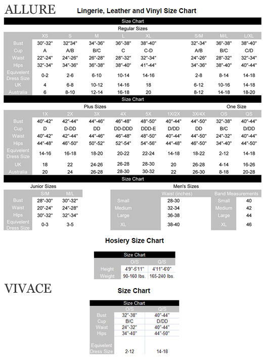 Shirley Of Hollywood Size Chart