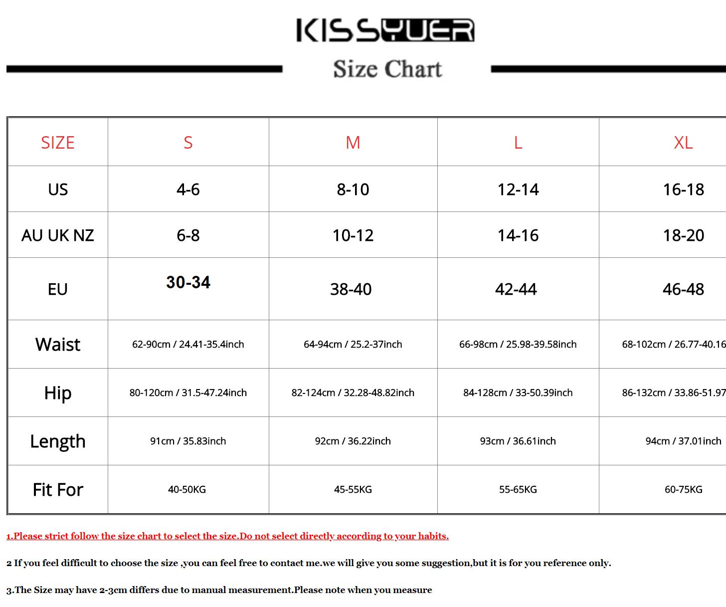 Shirley Of Hollywood Size Chart