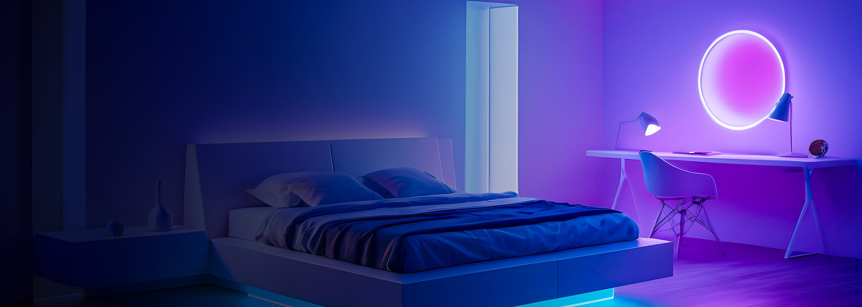 Pink house with lights