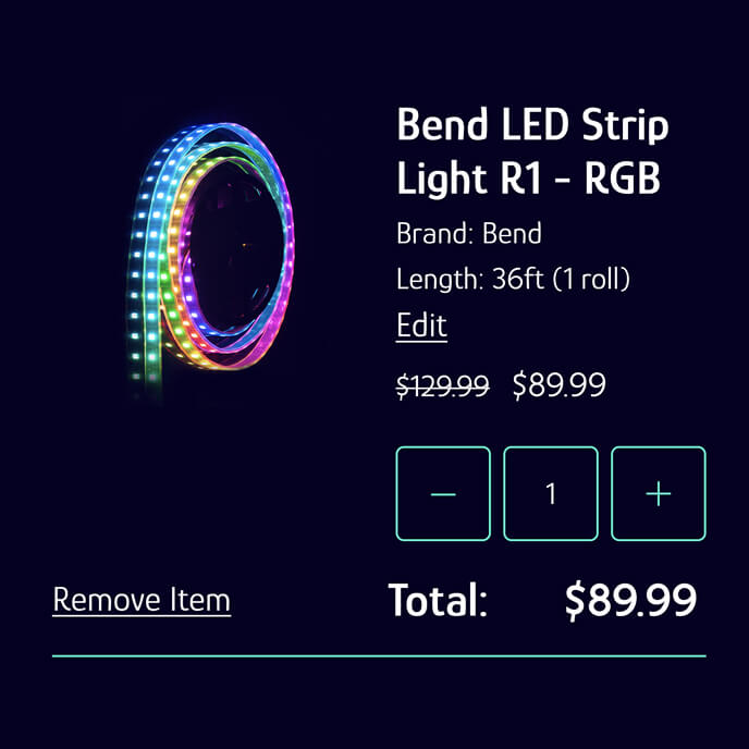 Bend cart item layout