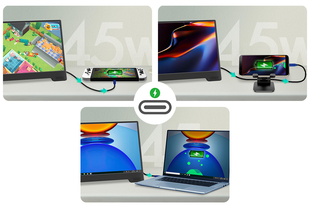 15 Inch Computer Monitor Usb C Screen Portable