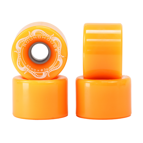 Roundhouse by Carver 'Slicks' Wheels- Orange Glo 65mm/83a (Set of 4)