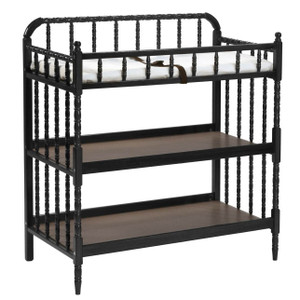 Changing Table in Black Wood Finish with 1-inch Waterproof Changing Pad Q280-BLCHTABL149258367