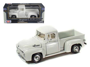 1956 Ford F-100 Pickup Truck White 1/24 Diecast Model Car by Motormax F977-73235w