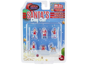 "Santa's Day Out" 6 piece Diecast Set (1 Male 2 Female 1 Reindeer 1 Present Figures and Accessories F977-AD-76508MJ