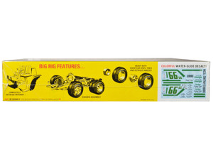 Skill 3 Model Kit 1966 Dodge L700 Truck with Flatbed Racing Trailer 1/25 Scale Model by AMT F977-AMT1368
