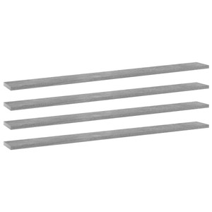 Bookshelf Boards 4 pcs Concrete Gray 39.4"x3.9"x0.6" Engineered Wood A949-805370
