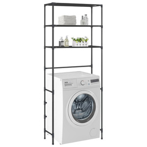 3-Tier Storage Rack over Laundry Machine Black 27.2"x11"x66.5 A949-288330