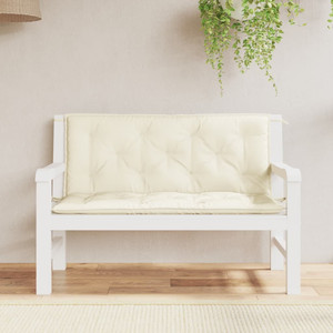 Garden Bench Cushion Cream White 47.2"x(19.7"+19.7")x2.8" Oxford Fabric A949-315006