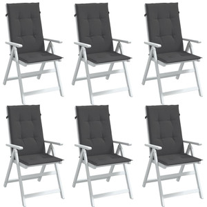 Highback Chair Cushions 6 pcs Melange Anthracite 47.2"x19.7"x1.6" Fabric A949-4002411