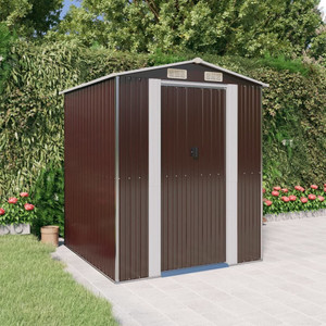 Garden Shed Dark Brown 75.6"x75.2"x87.8" Galvanized Steel A949-3147460