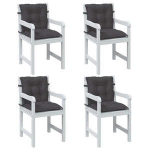 Lowback Chair Cushions 4 pcs Melange Anthracite 39.4"x19.7"x2.8" Fabric A949-4002377