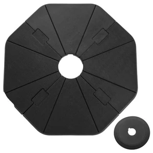 4-Piece Fillable Umbrella Base Stand for Garden Yard Poolside - Color: Black D681-NP11542