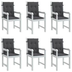 Lowback Chair Cushions 6 pcs Melange Anthracite 39.4"x19.7"x1.6" Fabric A949-4002444