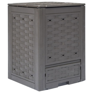 Garden Composter Brown 23.6"x23.6"x32.7" 79.3gal Plastic Rattan A949-45681