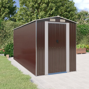 Garden Shed Dark Brown 75.6"x173.2"x87.8" Galvanized Steel A949-3147463