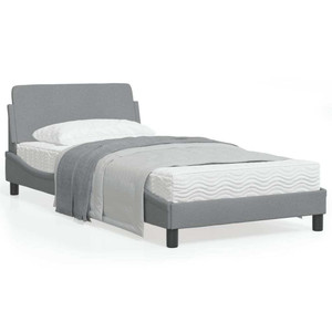 Bed Frame "Dover" Light Gray 39.4"x74.8" Fabric A949-373265