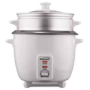 Brentwood 8 Cup Rice Cooker / Non-Stick with Steamer in White D970-TS-180S
