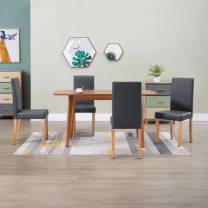 Dining Chairs 4 pcs Gray Faux Leather A949-249209