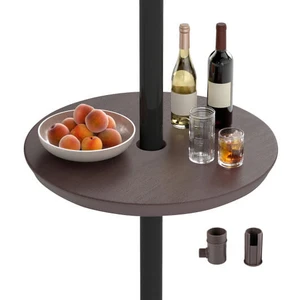 20 Inch Outdoor Adjustable Umbrella Table for 2 Sizes Patio Umbrella Pole-Coffee - Color: Coffee D681-NP12727CF