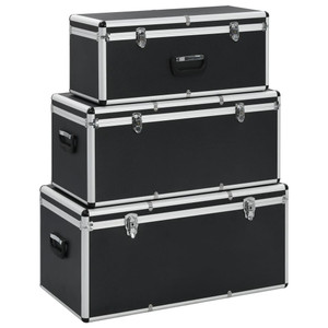  Storage Cases 3 pcs Black Aluminium A949-91853