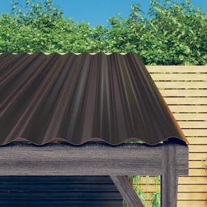  Roof Panels 12 pcs Galvanized Steel Brown 31.5"x14.2 A949-319135