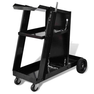 Welding Cart Black with 3 Shelves Workshop Organizer A949-140950