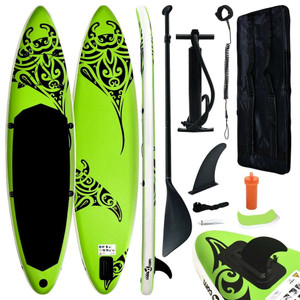  Inflatable Stand Up Paddleboard Set 120.1"x29.9"x5.9" Green A949-92740