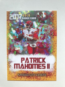 Patrick Mahomes 2017 "Cracked Ice Style" Limited Edition Gold Rookie Card - Kansas City Chiefs X584-5z5499CEjjZV