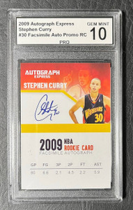 2009 Autograph Express #30 Stephen Curry Rookie Facsimile Auto Promo Card - Graded PRO Gem Mint 10 X584-jMBMjWV79Hux