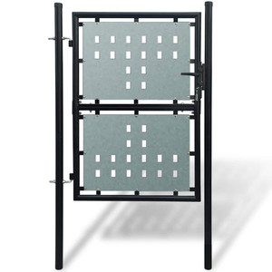  Black Single Door Fence Gate 39.4x49.2 A949-141686