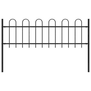  Garden Fence with Hoop Top Steel 71.3" x 23.6" Black A949-144928