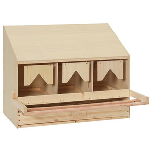  Chicken Laying Nest 3 Compartments 28.3"x13"x21.3" Solid Pine Wood A949-170653