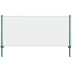  Wire Mesh Fence with Posts Steel 82'x1.6'Green A949-144613