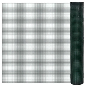  Chicken Wire Fence Galvanized with PVC Coating 82'x3.3'Green A949-140437
