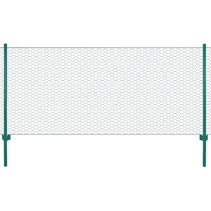  Wire Mesh Fence with Posts Steel 82'x2.5'Green A949-144614