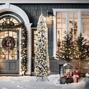  Artificial Christmas Tree with 300 LEDs Green 82.68 in A949-3395028