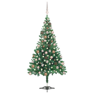  Artificial Pre-lit Christmas Tree with Ball Set 70.9" 564 Branches A949-3077575