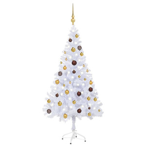  Artificial Pre-lit Christmas Tree with Ball Set 59.1" 380 Branches A949-3077493