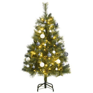 Artificial Hinged Christmas Tree 150 LEDs & Ball Set 47.2 A949-3210197