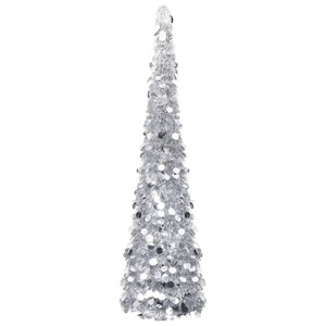 Pop-up Artificial Christmas Tree Silver 6 ft PET A949-320993