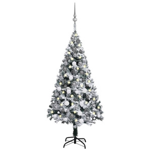 Artificial Pre-lit Christmas Tree with Ball Set Green 47.2 A949-3077914