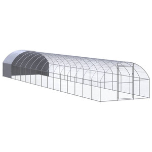 Outdoor Chicken Coop 9.8'x52.5'x6.6'Galvanized Steel A949-3095478