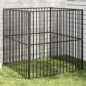 Dog Playpen Black Galvanized Steel 39.4 in x 39.4 in x 39.4 in A949-172209
