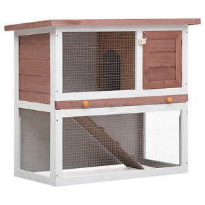 Outdoor Rabbit Hutch 1 Door Brown Wood A949-170832