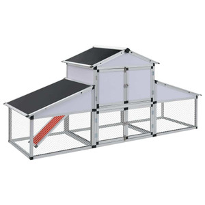 Chicken Coop with Runs and Nest Box Aluminum A949-41323