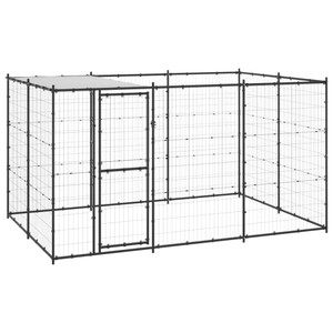 Outdoor Dog Kennel Steel with Roof 78.1 ft A949-3082293