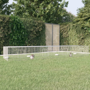 4-Panel Rabbit Cage 170.5"x42.9"x21.3" Galvanized Iron A949-171565