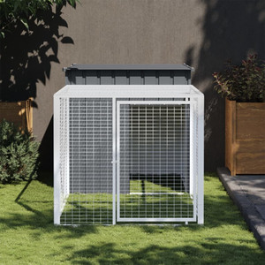 Chicken Cage with Run Anthracite 43.3x79.1x43.3" Galvanised Steel A949-172359