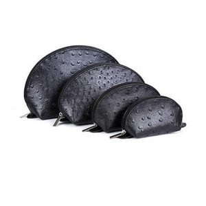 Color: Black - COSMO Cosmetic Faux Ostrich Cases In Set of 4 K290-3734580037
